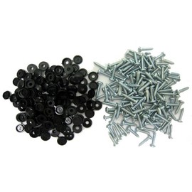 All Trade Direct 600 Pcs BLACK NUMBER PLATE CAPS SCREWS BOLTS NUTS FITTING FIX