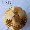 3D Printed - Mechanical Gear Ball Figurine Decor Plastic Smooth:_Gold