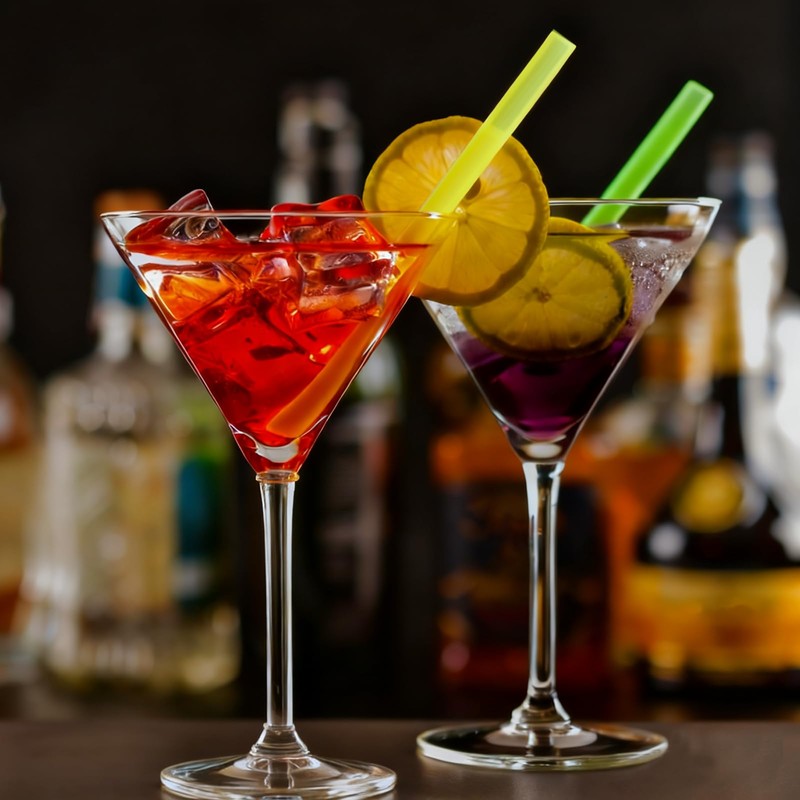 ALINK Short Glass Straws, 6 Inch Small Reusable Clear Glass