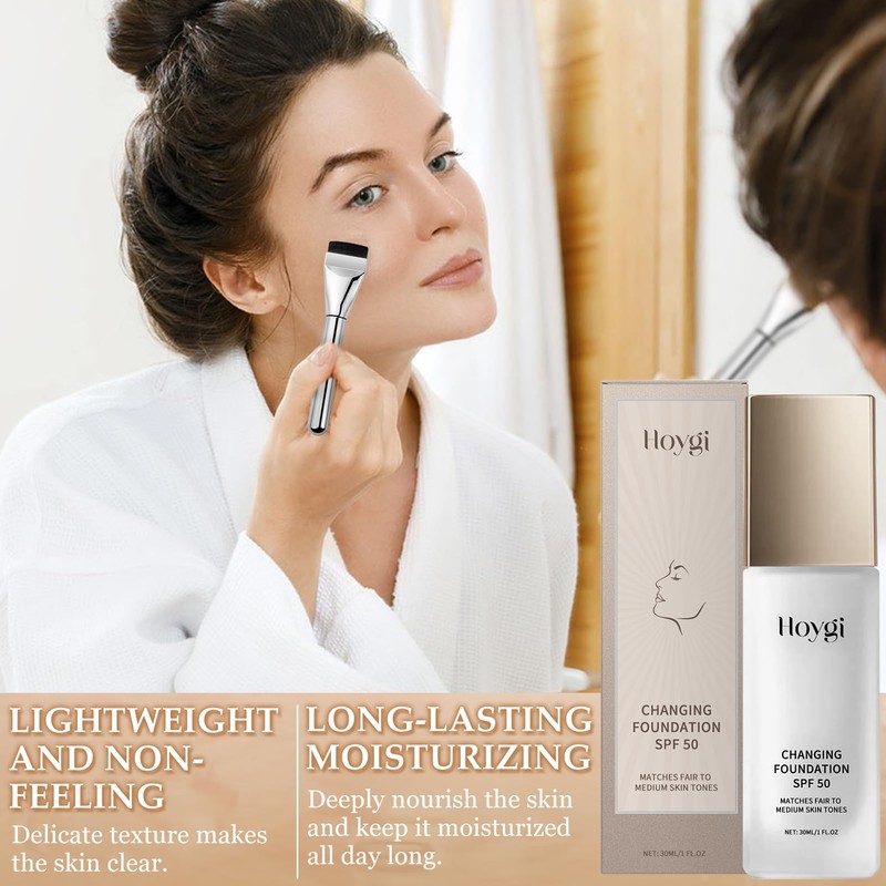 Foundation Color Changing, Sonnenschutzwert 50 Farbwechselnde Foundation für Reife Haut,