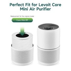 2-Pack Core Mini Air Purifier Replacement Filter Compatible with LEVOIT Core Mini Air Purifier, 3-in-1 True HEPA Filter, High-Efficiency Activated Carbon, Replace Core Mini-RF, White