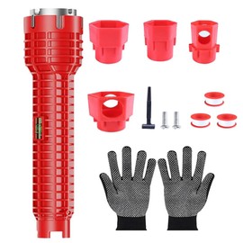 Faucet and Sink Installation Worker Plumber Wrench Multifunctional 'Tool Suitable for Flush Toilets/Sinks/Bathrooms/Kitchens Other Plumbing Tools Red