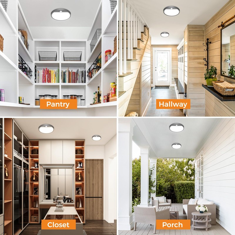slochi Pack of 2 LED Ceiling Light with Motion Sensor