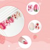 Kids Press on Nails Short Almond Fake Nails Deep Red