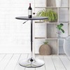 HOMCOM 25" Classic Round Adjustable Faux Leather Chrome Standing Bistro