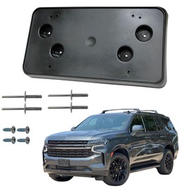 KYYET Front License Plate Frame Tag Mounting Bracket Holder Fits for Chevy Suburban Tahoe 2021 2022 2023 2024 Replace 84699405 GM1068216