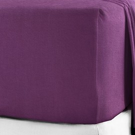 100% Brushed Cotton Soft Flannelette 25CM/10" Fitted Sheets 12 Colours (Super King, Purple)