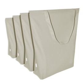 Augbunny 100% Cotton Canvas Shopping Tote Bag Grocery Bag 4-pack (Light Grey)