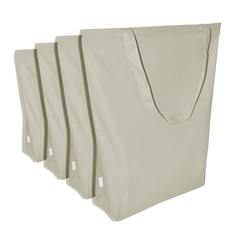 Augbunny 100% Cotton Canvas Shopping Tote Bag Grocery Bag 4-pack