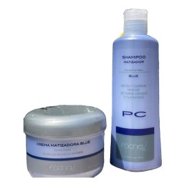 Pack 2. Crema/shampoo Matizante Azul/violeta 250ml Fochev P
