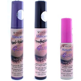 3 Pcs PROSA - PROFESIONAL Maxi Volumn Black MASCARA 4 IN 1 LONGER THICKER P1