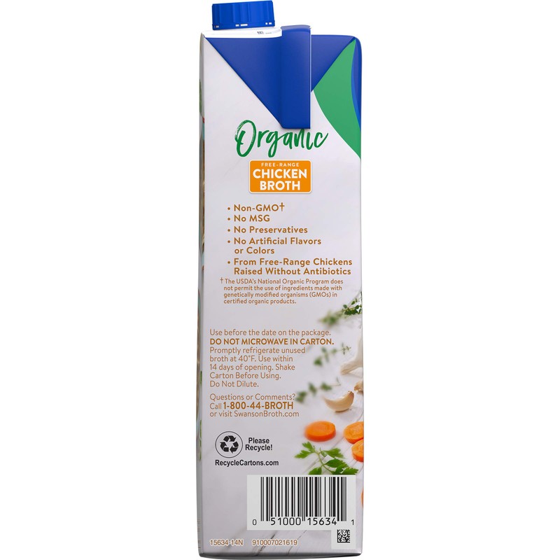 Swanson Organic Free-Range Chicken Broth, 32 oz,