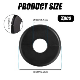 2pcs Wall Split Flange, 29mm Buckle Design Pipe Cover Self-Adhesive Round Plumbing Cover Plates ABS Faucet Escutcheon for Toilet Kitchen (Black)