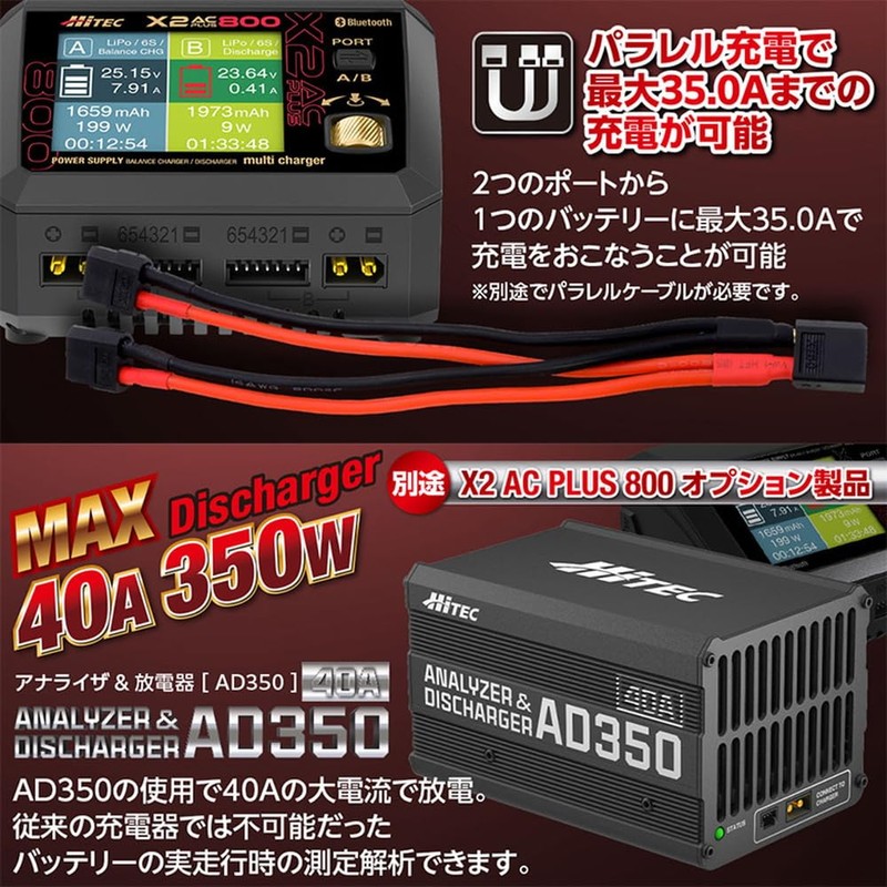 Hi-Tec 44327-GLD Multi Charger X2 AC PLUS 800 Gold Compact
