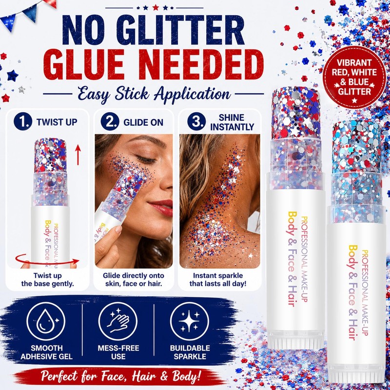 2Pcs Glitter Stick, Body & Face Glitter Stick, Body Glitter,