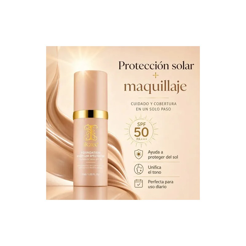 Base Maquillaje Sérum Spf 50 Hidratante Cobertura Natural