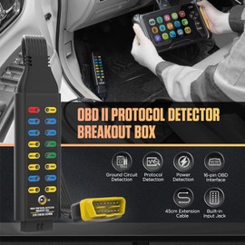 OBD2 Breakout Box OBDII Protocol Detector，OBDII Breakout Box Fault Diagnosis Scan Tool for All OBDII Vehicle, OBD Breakout Box Automotive Can Breakout Box