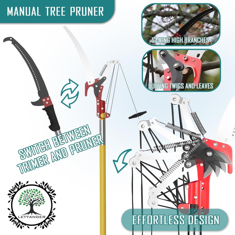 Pole Saws for Tree Trimming, 7.3-27 ft Extendable Tree Trimmers