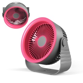 Rechargeable Table Fan Wall-Mounted, 7 Inch Quiet Portable Fan Cooling Fan Wireless Hanging Design with Adjustable Tilt & 4 Airflow Speed Fan for Bedroom, Kitchen, Office & Outdoors, Rose