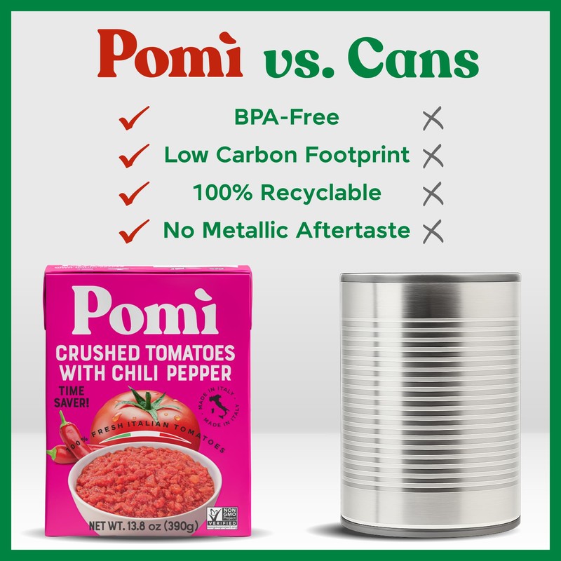 Pomì Crushed Tomatoes with Chilli Pepper 13.8oz (Pack of 12)