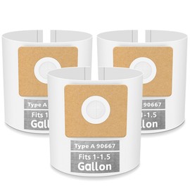 3 Pack Vacuum Bags Replacement for Shop Vac Bags 1-1.5 Gallon Type A 90667 9066700 9066733, PETOX High-Efficiency Disposable Vaccum Collection Filter Bags