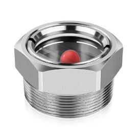 1.5" NPT Sight Glass for Air Compressor with Red Monitor Float Ball