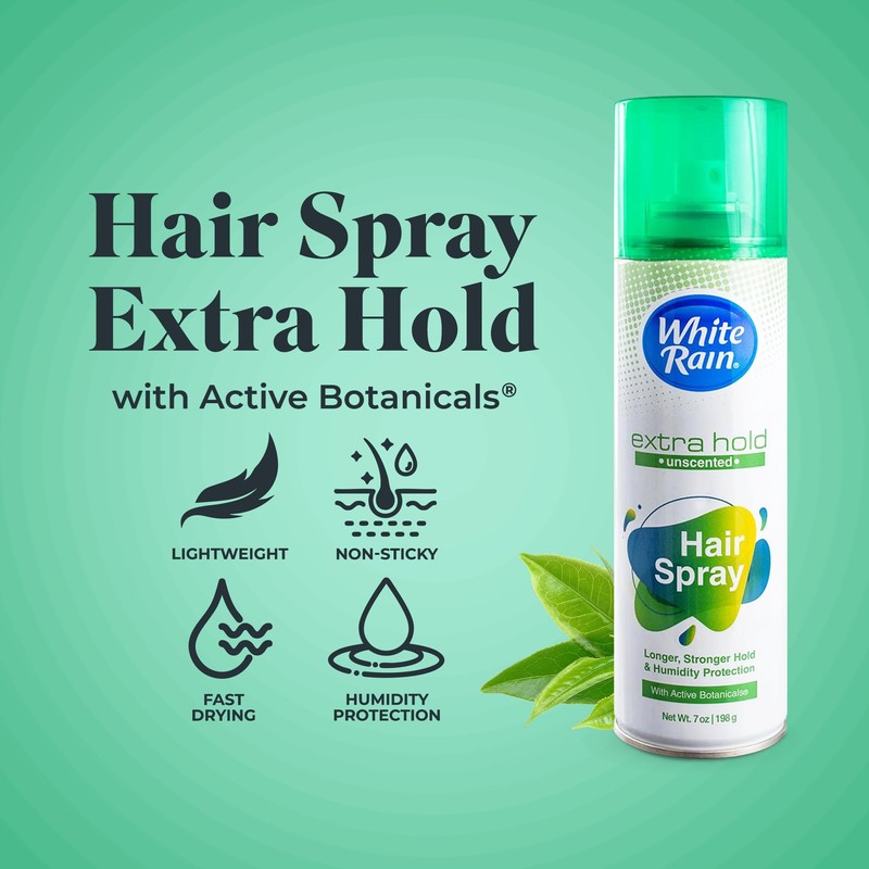 White Rain Aerosol Hairspray Unscented, Extra Hold 7 oz (Pack