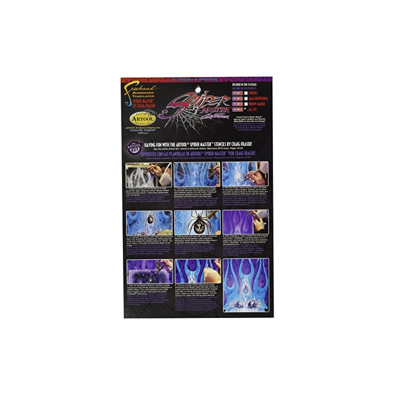 Iwata-Medea Artool Freehand Airbrush Templates, Spiderz Template Set