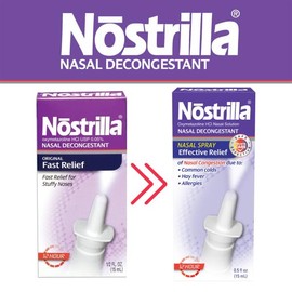 Nostrilla Nasal Decongestant Spray, Stuffy Nose Relief, 0.5 oz (12 Pack)