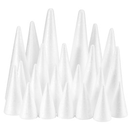 YURN Craft 26 Pack Foam Cones for Crafts, Foam Trees Cones, 5 Assorted Sizes Cones Shaped Foam (4,6,8,10,12") for Christmas Decorations, Gnomes, and DIY Art Projects.