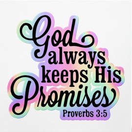 Holographic Decal Stickers of God Always Kehis Promises Premium Waterproof Vinyl Decal Stickers for Laptop Phone Accessory Helmet Car Window Mug Tuber Cup Door Wall Decoration ANDVER3721742HO