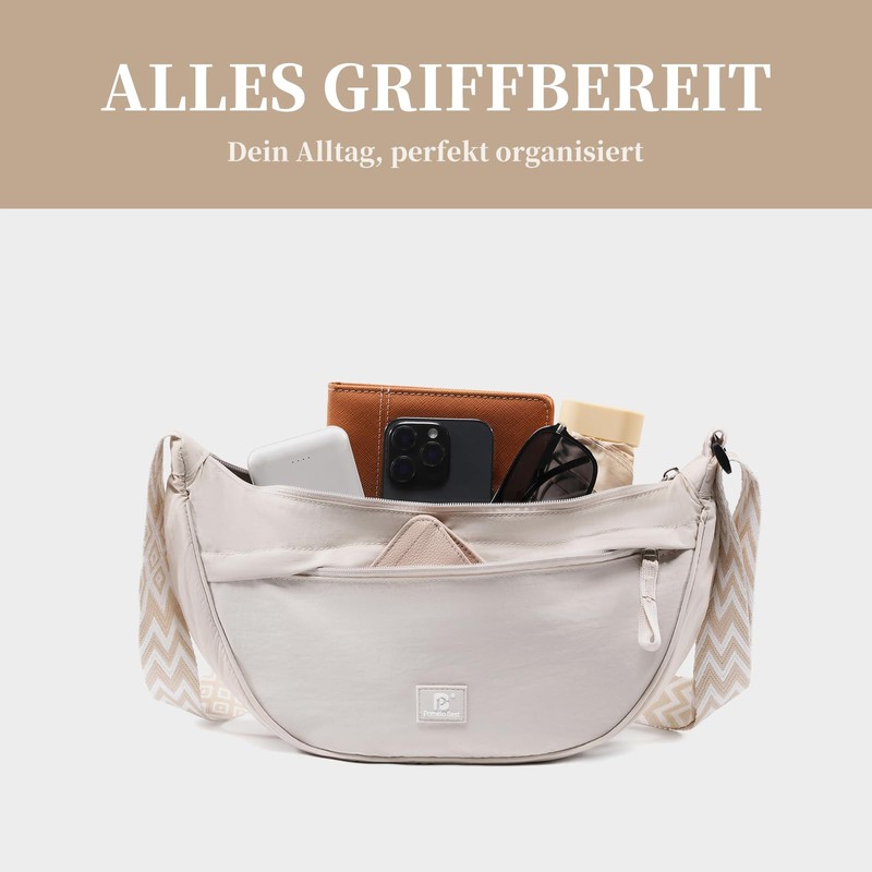 Pomelo Best Nylon Crescent Crossbody Bag for Women and Men,
