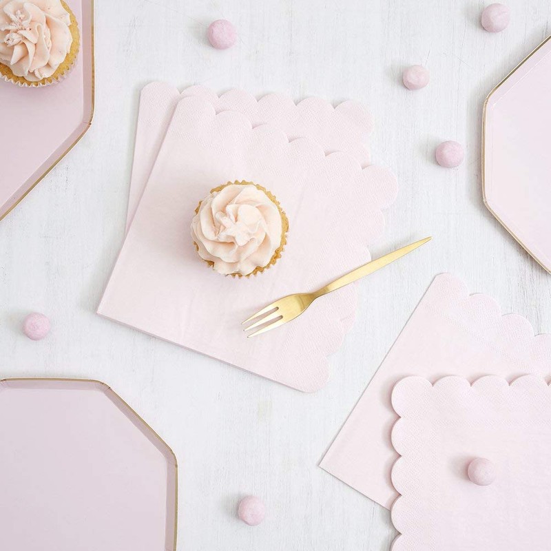 Meri Meri Disposable Paper Napkins (Pack of 20), Scalloped Edge,