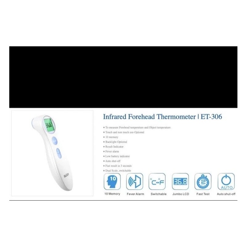 Cooper-Atkins Sejoy Digital Infrared Forehead Thermometer - White DET-306 Batteries