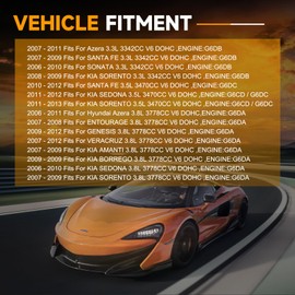 Copachi Intake Timing Camshaft Adjuster Gear CVVT Cam Phaser Fits for 07-12 Hyundai Veracruz 3.8L, 12-14 Kia Sorento 3.5L V6 Replace OE G6DA G6DB 24350-3C100 24350-3C110 24350-3CAA0