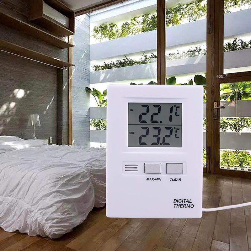 Fridge Thermometer, Freezer Thermometer High Precision LCD Digital LCD Display