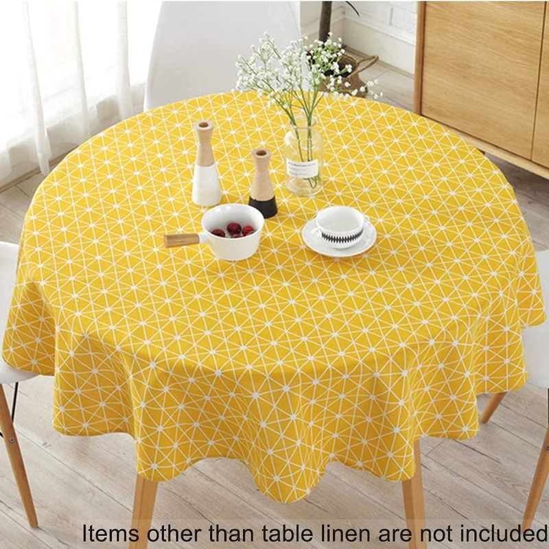Tablecloths Cotton Linen Round Tablecloth Round Simple Style Twill Table