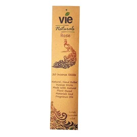 Vie Naturals Hand Rolled Incense, Pack of 20 Sticks, Rose