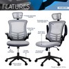 Modern High Back Mesh Executive Chair With Headrest And Flip