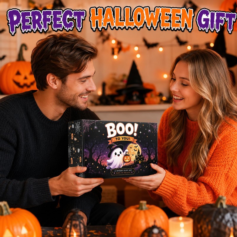 ONEHAUS Boo Basket Stuffers for Women 15 Pcs Halloween Spooky