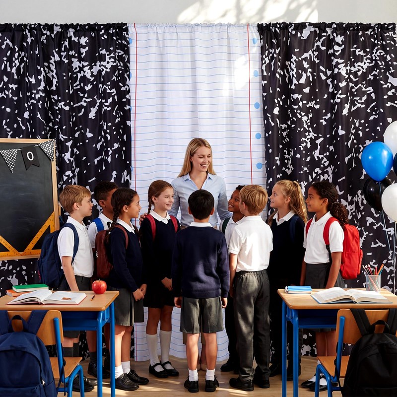 Boao Back to School Backdrop Notebook Paper Backdrop 79 x
