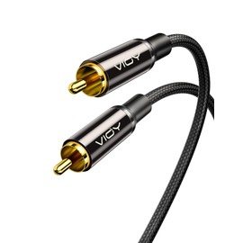 VIOY Coaxial Digital Audio Cable (3.3 ft/1 M)-[Gold-Plated & Braided]-Subwoofer Cable RCA Male to Male HiFi 5.1 SPDIF Stereo Audio Cable for Home Theater, HDTV, Amplifier Speaker Soundbar Black…