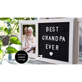 Oak letters Custom Grandparents Picture Frame with Letter Board | Grandpa Picture Frame from Kids | Grandkids Photo Frame for Dad or Pop, Poppy Fathers Day gift, Gifts for Poppy, Grandpa Gift