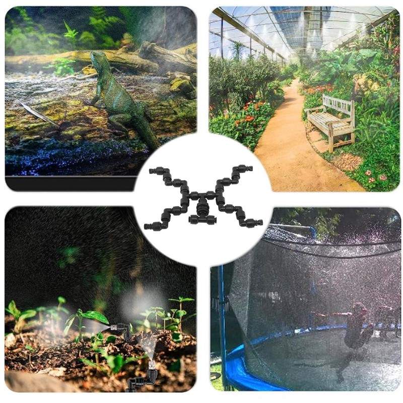 Adjustable Mist Cooling System Nozzle 360 Degree Pets Reptiles Greenhouse