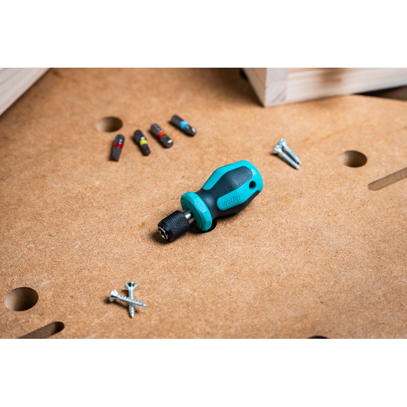 wolfcraft Hand Screwdriver with Bit Socket, Short I 1239000 I