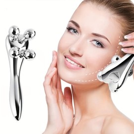 4D Roller Face Massager Skin Tightening Wrinkle Bar Rotating 360 Thin Face Massager Y Shape Face Massager Shaping Firmer Anti-Wrinkle Muscle Relaxation