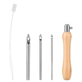 5pcs Punch Needle Kit, Punch Needle Tool Includes 2/3/4mm Metal Punch Needle Tips & Handle & Punch Needle Threader Punch Embroidery Pen Kit for Adults Beginner Floss Cross Stitching DIY Craft