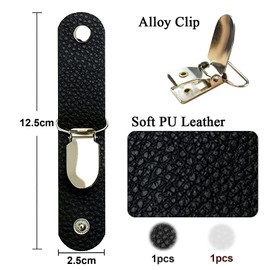 IOSPKKIO® 2 Pieces Hat Clip for Travel, Hat Clip for Travel on the Bag, Hat Clip Made of PU Leather, Outdoor Hat Companion, Multifunctional Duckbill Hat Clip, Black + White