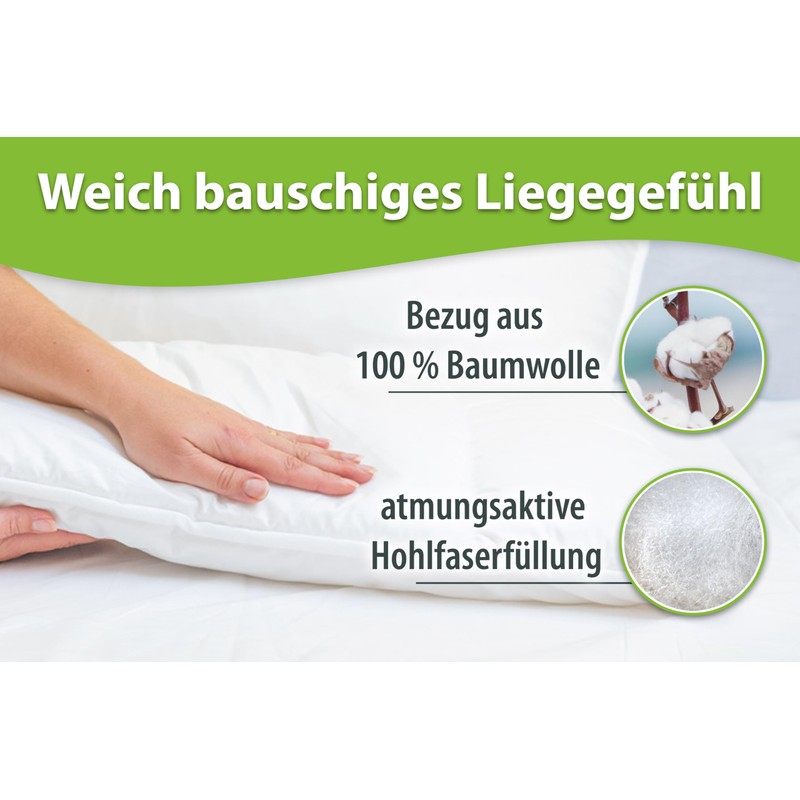 franknatur Pillow Stomach Sleeper Pillow 80 x 80 cm Flat