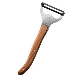 Trampalan Easy Grip Wood Handle, Lyol Olive Handle, Peeler, Made in France, NERON T-Peel, Laguiole Peeler, Elegant Design and Sharpness of Craftsmanship